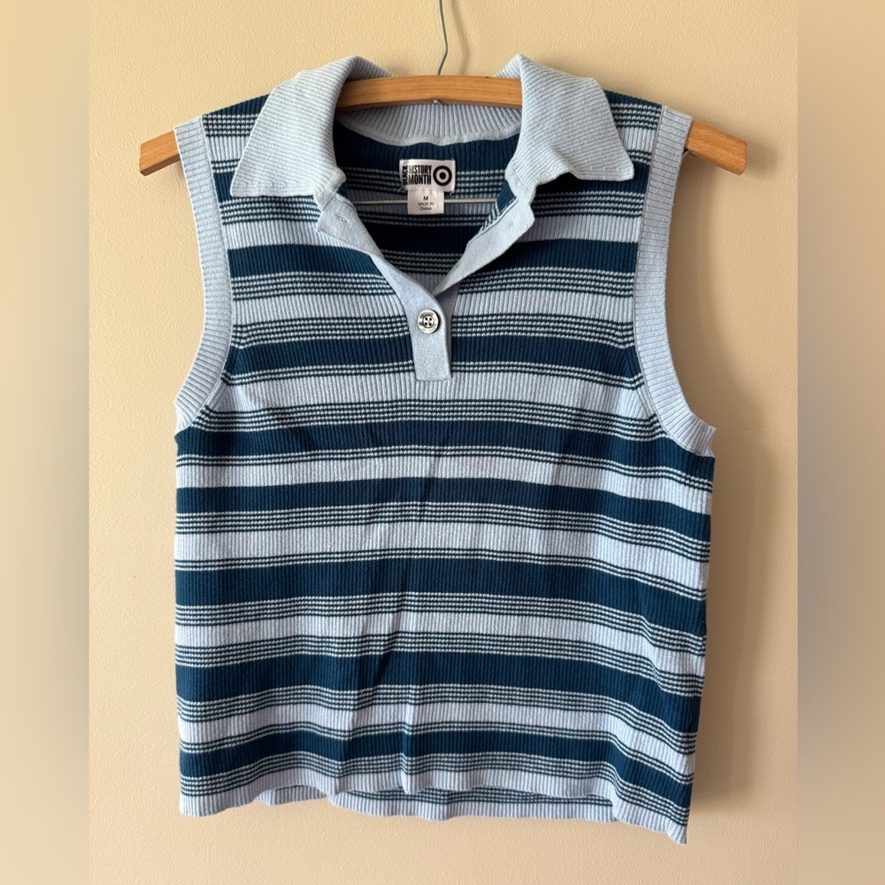 Target Blue Striped Polo Tank
